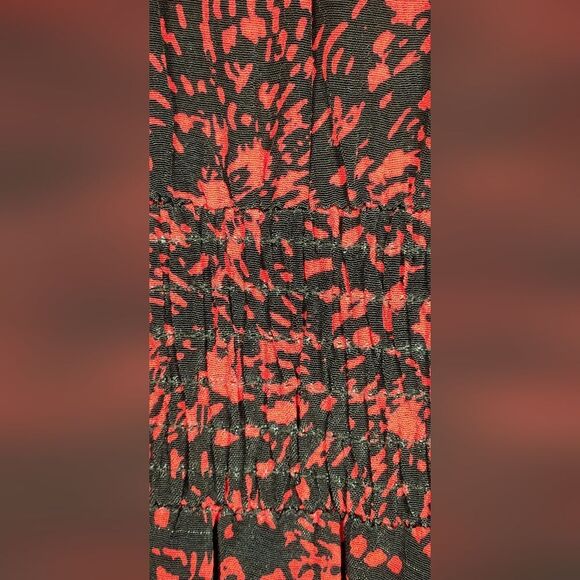 ZARA Dress Mini Short Ruffle Sexy‎ Long Sleeve Black Red Babydoll Whimsygoth S - Picture 14 of 15